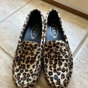 Authentic Tod's Leopard Pattern Loafers
